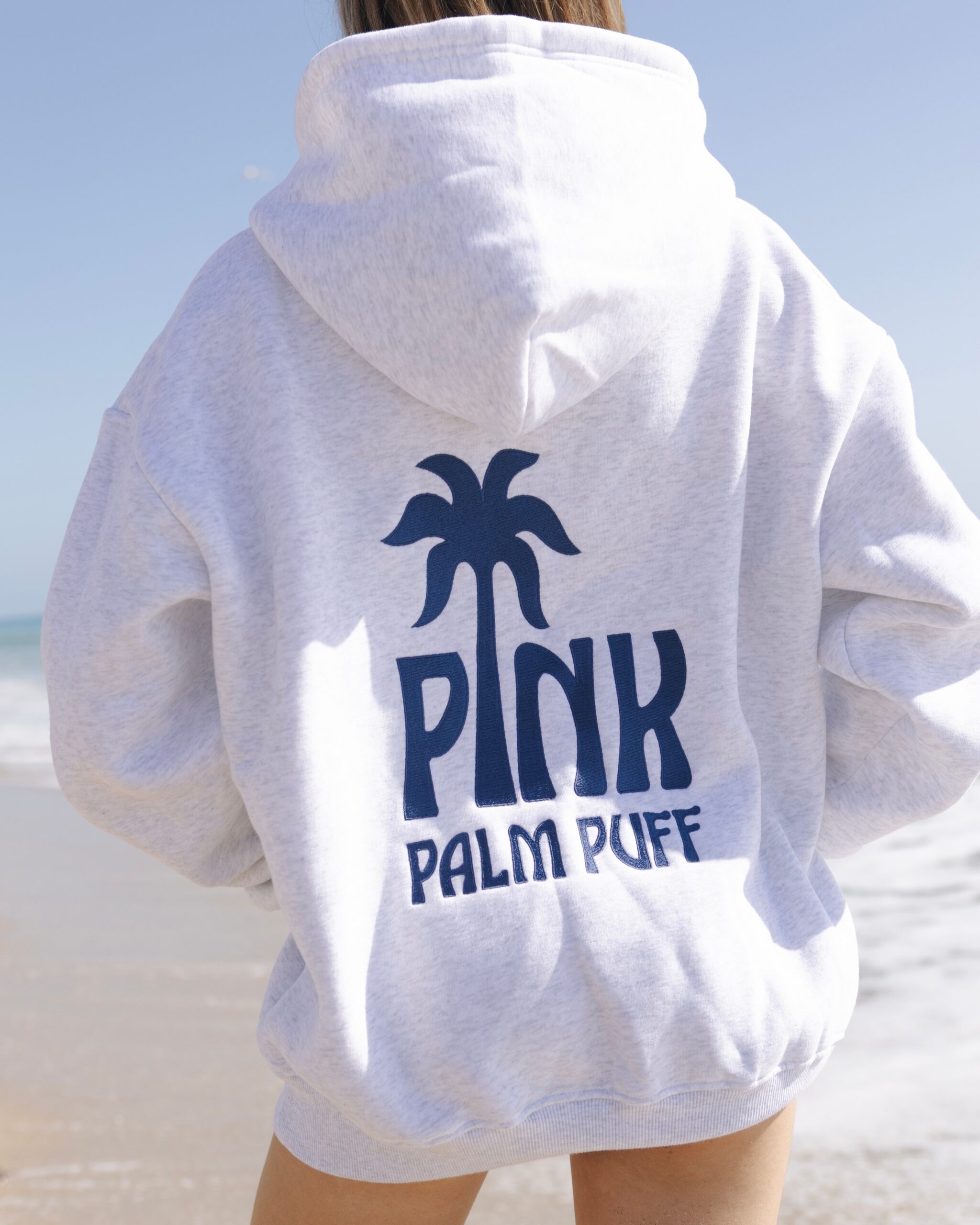Pink Palm Puff Hoodie